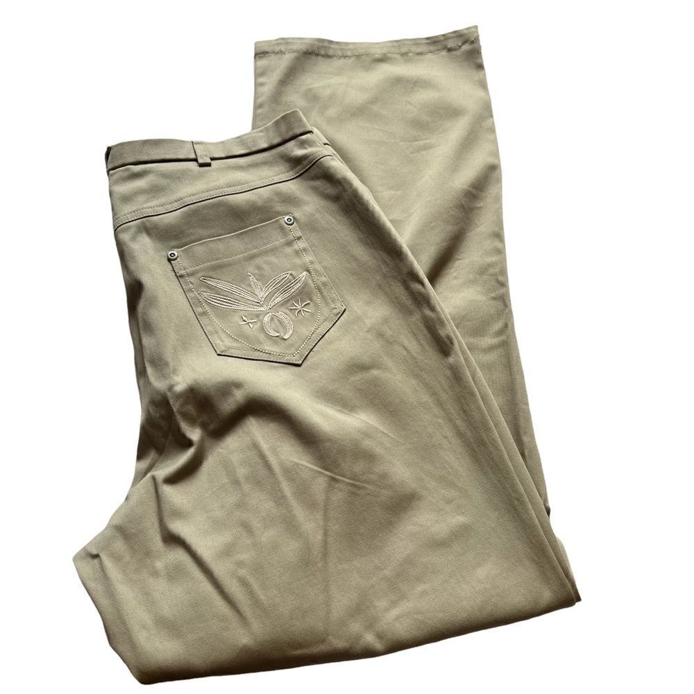 Lanasport slacks stone Size 16 NWT 4 pockets cotton stretch belt loops